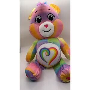 Care Bears 14" Plush Togetherness Bear Rainbow Heart 2021 Stuffed Animal Pastel